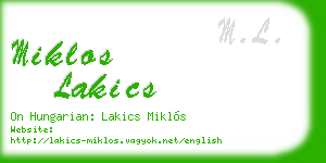 miklos lakics business card